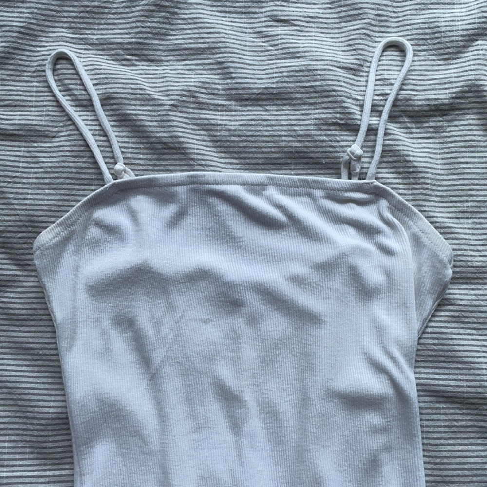 Charlotte Russe White Square Neck Tank Bodysuit - Picture 11 of 13